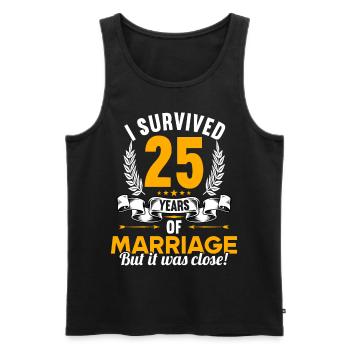 I survived 25 years of marriage 25th wedding anniversary - Men's Premium Organic Tank Top - black - Front - Michal (187cm)