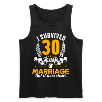 J’ai survécu à 30 ans de mariage 30e anniversaire de mariage - Débardeur bio Premium Homme - noir - Devant - Michal (187cm)