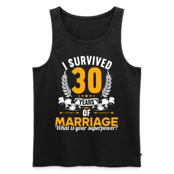 J’ai survécu à 30 ans de mariage 30e anniversaire de mariage - Débardeur bio Premium Homme - noir - Devant - Michal (187cm)