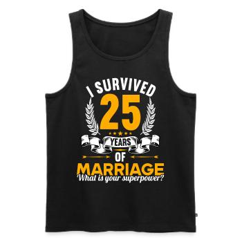 I survived 25 years of marriage 25th wedding anniversary - Men's Premium Organic Tank Top - black - Front - Michal (187cm)