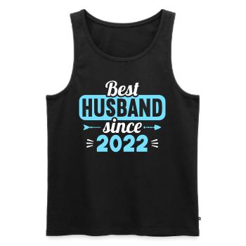 Best Wife Best Husband since 2022 - Men's Premium Organic Tank Top - black - Front - Michal (187cm)