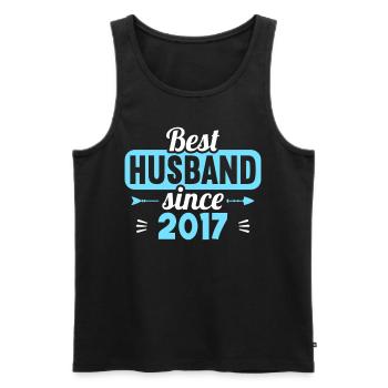Best Wife Best Husband since 2017 - Men's Premium Organic Tank Top - black - Front - Michal (187cm)