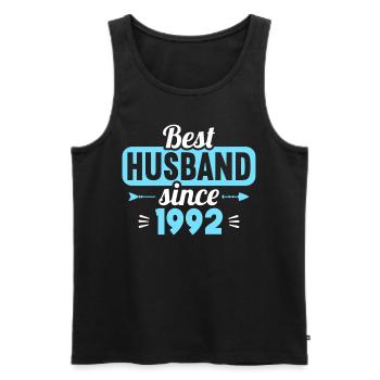 Best Wife Best Husband since 1992 - Men's Premium Organic Tank Top - black - Front - Michal (187cm)
