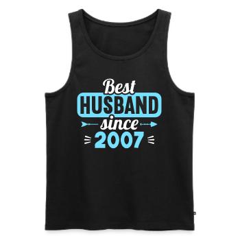 Best Wife Best Husband since 2007 - Men's Premium Organic Tank Top - black - Front - AI Model Male 178 light (178cm)
