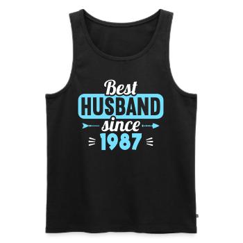 Beste Ehefrau Bester Ehemann seit 1987 - Männer Premium Bio Tank Top - Schwarz - Vorne - AI Model Male 178 light (178cm)