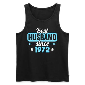 Best Wife Best Husband since 1972 - Men's Premium Organic Tank Top - black - Front - Michal (187cm)