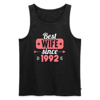 Beste Ehefrau Bester Ehemann seit 1992 - Männer Premium Bio Tank Top - Schwarz - Vorne - Michal (187cm)