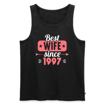 Beste Ehefrau Bester Ehemann seit 1997 - Männer Premium Bio Tank Top - Schwarz - Vorne - Michal (187cm)