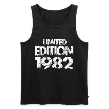 Édition limitée 1982 - Débardeur bio Premium Homme - noir - Devant - AI Model Male 178 light (178cm)