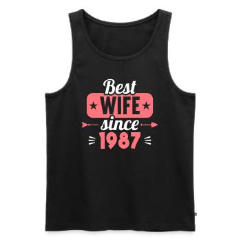 Beste Ehefrau Bester Ehemann seit 1987 - Männer Premium Bio Tank Top - Schwarz - Vorne - AI Model Male 178 light (178cm)