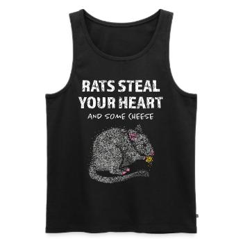 Rat Rats Rat Owner Rat Lover - Men's Premium Organic Tank Top - black - Front - AI Model Male 178 light (178cm)