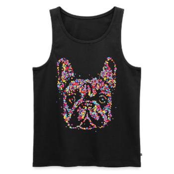 Français Bulldog Frechie Chien Maman - Débardeur bio Premium Homme - noir - Devant - Michal (187cm)