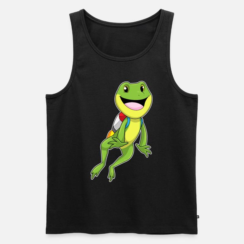 Frosch mit Jetpack - Männer Premium Bio Tank Top - Schwarz