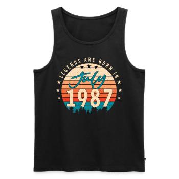 Geschenkidee für Juli 1987 - Männer Premium Bio Tank Top - Schwarz - Vorne - Michal (187cm)