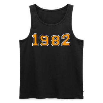 1982 Year Oranges Design - Men's Premium Organic Tank Top - black - Front - AI Model Male 178 light (178cm)