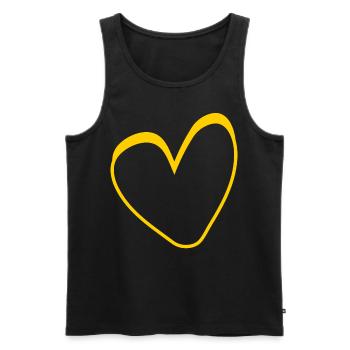 Yellow Heart Conception simple - Débardeur bio Premium Homme - noir - Devant - Michal (187cm)