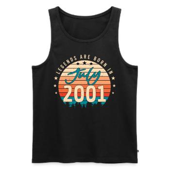 Year of construction 2001 in July - Men's Premium Organic Tank Top - black - Front - Michal (187cm)