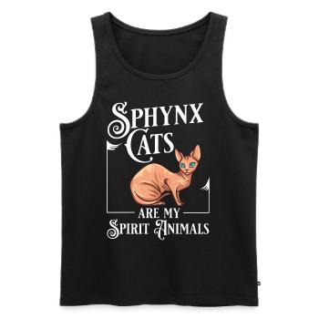 Sphynx Katze Sphinx Haarloses Kätzchen Ägypten - Männer Premium Bio Tank Top - Schwarz - Vorne - AI Model Male 178 light (178cm)