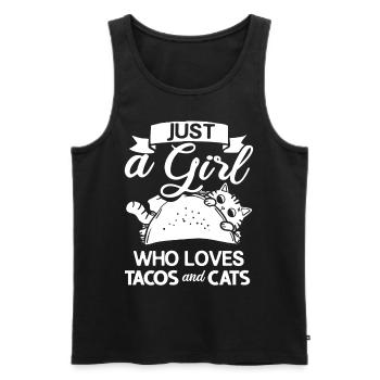Tacocat Taco Chat Chat Chat Fast Food - Débardeur bio Premium Homme - noir - Devant - Michal (187cm)