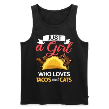 Tacocat Taco Chat Chat Chat Fast Food - Débardeur bio Premium Homme - noir - Devant - Michal (187cm)