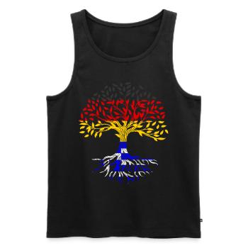 Roots Tree Allemagne Grèce - Débardeur bio Premium Homme - noir - Devant - Michal (187cm)
