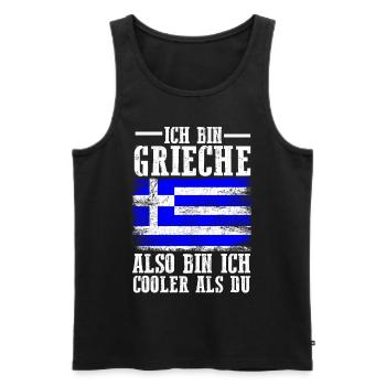 Griechenland Grieche Griechisches - Männer Premium Bio Tank Top - Schwarz - Vorne - Michal (187cm)