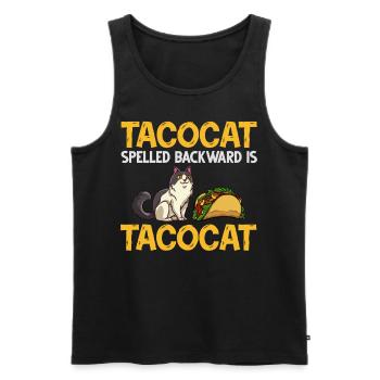 Tacocat Taco Chat Chat Chat Fast Food - Débardeur bio Premium Homme - noir - Devant - Michal (187cm)