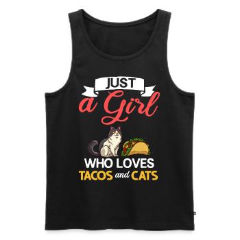 Tacocat Taco Chat Chat Chat Fast Food - Débardeur bio Premium Homme - noir - Devant - Michal (187cm)
