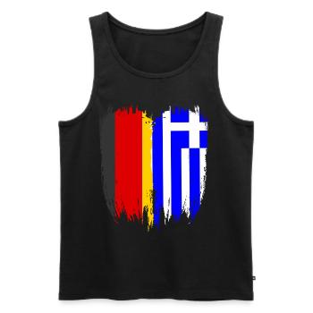 Germany Flag Greece - Men's Premium Organic Tank Top - black - Front - AI Model Male 178 light (178cm)