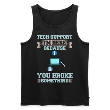Support technique Assistance technique informatique Helpdesk - Débardeur bio Premium Homme - noir - Devant - AI Model Male 178 light (178cm)