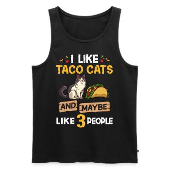 Tacocat Taco Chat Chat Chat Fast Food - Débardeur bio Premium Homme - noir - Devant - Michal (187cm)