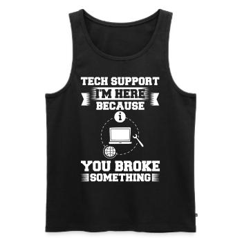 Tech Support IT Technical Assistance Helpdesk - Men's Premium Organic Tank Top - black - Front - AI Model Male 178 light (178cm)