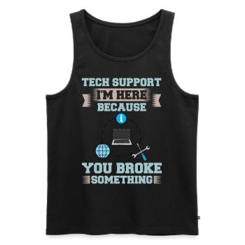 Support technique Assistance technique informatique Helpdesk - Débardeur bio Premium Homme - noir - Devant - AI Model Male 178 light (178cm)