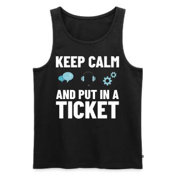 Tech Support IT Technical Assistance Helpdesk - Men's Premium Organic Tank Top - black - Front - AI Model Male 178 light (178cm)