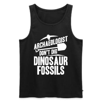 L’archéologue ne creuse pas de fossiles de dinosaures - Débardeur bio Premium Homme - noir - Devant - Michal (187cm)