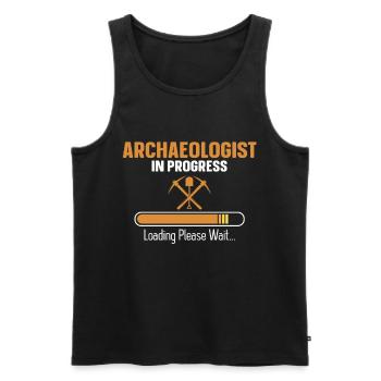 Archaeologist in progress Artifact archaeology - Men's Premium Organic Tank Top - black - Front - AI Model Male 178 light (178cm)