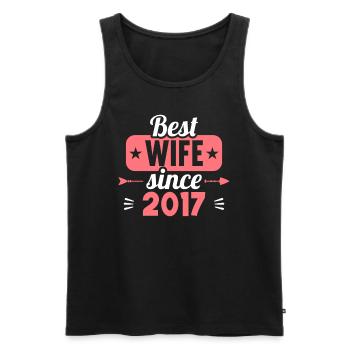 Beste Ehefrau Bester Ehemann seit 2017 - Männer Premium Bio Tank Top - Schwarz - Vorne - Michal (187cm)