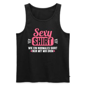 Sexy Shirt wie normales Shirt nur mit mir drin - Männer Premium Bio Tank Top - Schwarz - Vorne - Michal (187cm)
