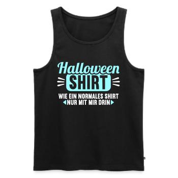 Halloween Shirt wie normales Shirt mit mir drin - Männer Premium Bio Tank Top - Schwarz - Vorne - Michal (187cm)
