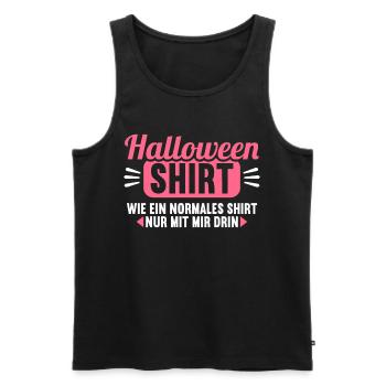 Halloween Shirt wie normales Shirt mit mir drin - Männer Premium Bio Tank Top - Schwarz - Vorne - Michal (187cm)