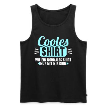 Cooles Shirt wie normales Shirt nur mit mir drin - Männer Premium Bio Tank Top - Schwarz - Vorne - Michal (187cm)