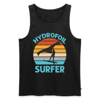 Hydrofoil Surfer - Wingfoil Surf - Men's Premium Organic Tank Top - black - Front - AI Model Male 178 light (178cm)
