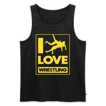 Ich Liebe Wrestling Ringen Ringkampf Ringer - Männer Premium Bio Tank Top - Schwarz - Vorne - AI Model Male 178 light (178cm)