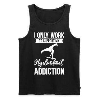 I Only Work To Support My Hydrofoil Addiction - Wi - Männer Premium Bio Tank Top - Schwarz - Vorne - AI Model Male 178 light (178cm)