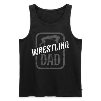 Wrestling Papa Wrestler Wrestling Wrestling Wrestling - Men's Premium Organic Tank Top - black - Front - AI Model Male 178 light (178cm)