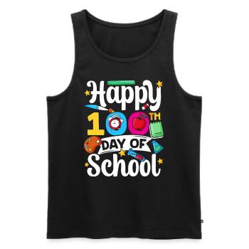 Happy 100 School Day Sweet 100 Days Team - Men's Premium Organic Tank Top - black - Front - Michal (187cm)
