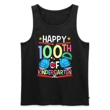 Happy 100 days in kindergarten 100 days - Men's Premium Organic Tank Top - black - Front - Michal (187cm)