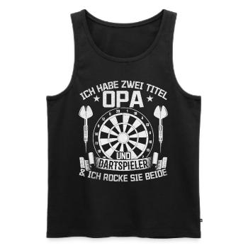 Dart Spieler Opa I Ich habe zwei Titel Opa und - Männer Premium Bio Tank Top - Schwarz - Vorne - Michal (187cm)