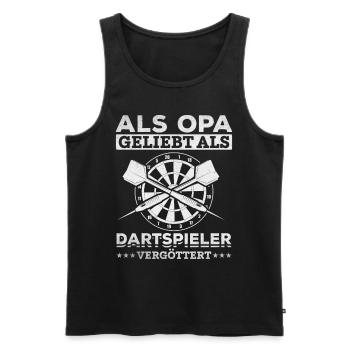 Als Opa geliebt als Dartspieler vergöttert Dart - Männer Premium Bio Tank Top - Schwarz - Vorne - Michal (187cm)