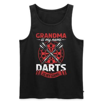 Grand-mère est mon nom Darts Is My Game - Grand-mère - Débardeur bio Premium Homme - noir - Devant - Michal (187cm)